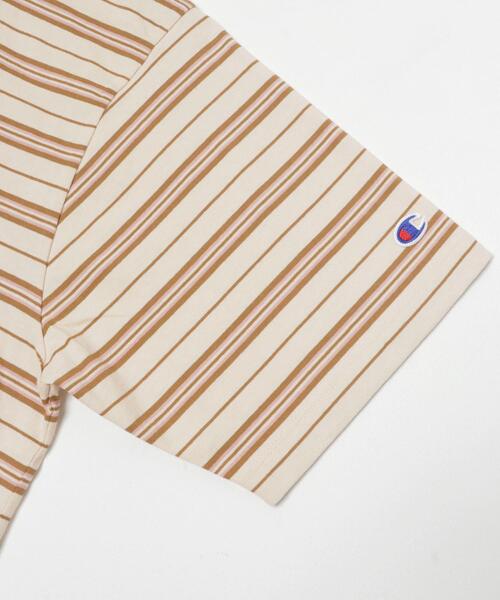 Champion(チャンピオン)の「『別注』CHAMPION×DOORS BORDER T-SHIRTS(Tシャツ/カットソー・メンズ・ライトブラウン/ベージュ系その他/ブルー系その他・LARGE/MEDIUM)」の9枚目の写真