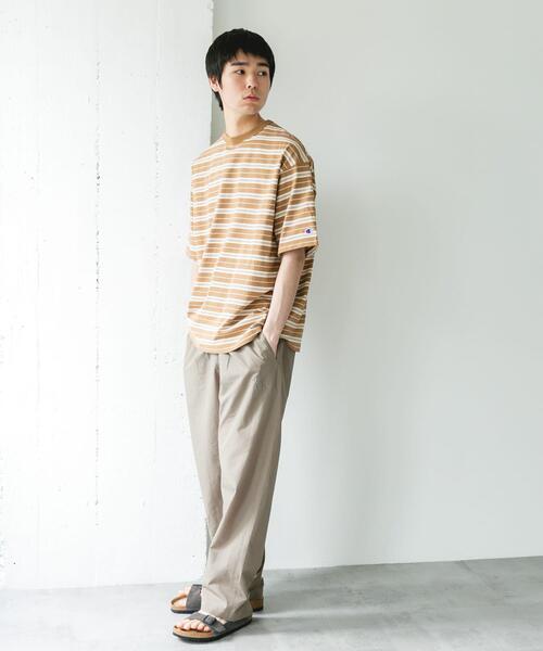 Champion(チャンピオン)の「『別注』CHAMPION×DOORS BORDER T-SHIRTS(Tシャツ/カットソー・メンズ・ライトブラウン/ベージュ系その他/ブルー系その他・LARGE/MEDIUM)」の13枚目の写真
