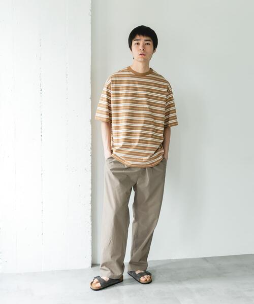 Champion(チャンピオン)の「『別注』CHAMPION×DOORS BORDER T-SHIRTS(Tシャツ/カットソー・メンズ・ライトブラウン/ベージュ系その他/ブルー系その他・LARGE/MEDIUM)」の14枚目の写真