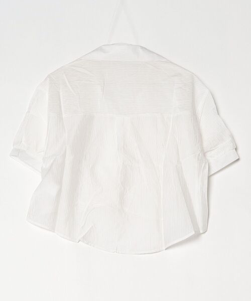 attiree(アティレー)の「シュシュ付きシアーストライプP/O(シャツ/ブラウス・レディース・ホワイト/ブルー/イエロー/ライトブルー/グリーン/ピンク・FREE)」の7枚目の写真
