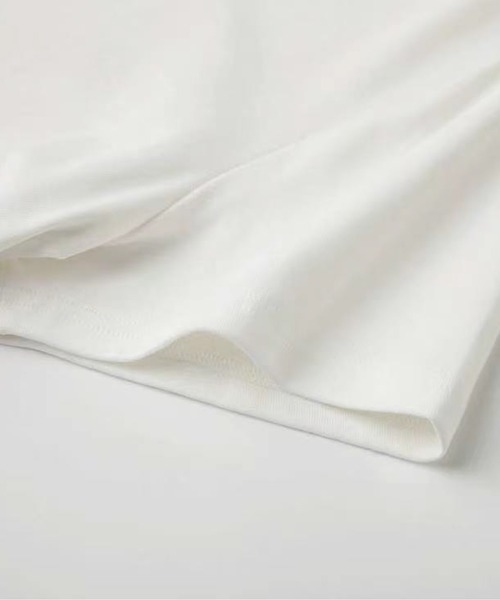 LA POMME petit（ラポミ・プチ）の「Basic Waisted Point T/ベーシックウエストポイントT（Tシャツ/カットソー・レディース・ホワイト/ブラック・FREE）」の5枚目の写真