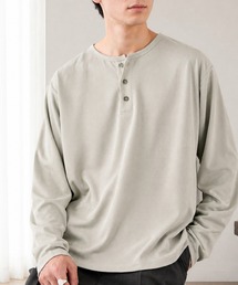 ハニカムサーマル ヘンリーネック オーバーサイズ長袖Tシャツ
