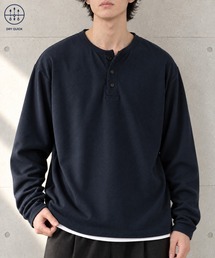 メンズのTシャツ/カットソー（ブルー・ネイビー/青色系・ヘンリー