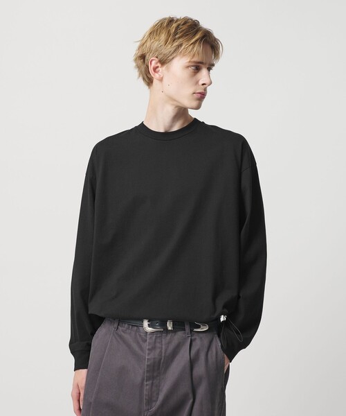 BEAUTY&YOUTH UNITED ARROWS(ビューティーアンドユースユナイテッドアローズ)の「【WEB限定】クリア コットン アジャスト クルーネック カットソー(Tシャツ/カットソー・メンズ・ホワイト/ブラック/ライトブルー・S/L/M)」の4枚目の写真
