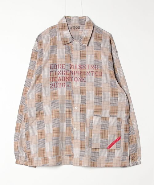 fridge(フリッジ)の「【PHINGERIN】フィンガリン HAND-STENCILED NIGHT SHIRT(シャツ/ブラウス・メンズ・ベージュ・LARGE)」の1枚目の写真