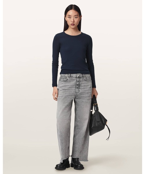 ALLSAINTS(オールセインツ)の「FOX LOOSE FIT DENIM JEANS | FOX ルーズ フィット デニム ジーンズ(デニムパンツ・レディース・グレー・27/25/26)」の1枚目の写真