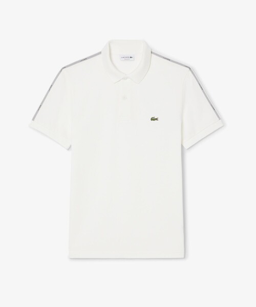 LACOSTE（ラコステ）の「【EC限定】ショルダーテーピング 鹿の子ポロシャツ（ポロシャツ・メンズ・オフホワイト/ブラック・2/3/5/4）」の6枚目の写真