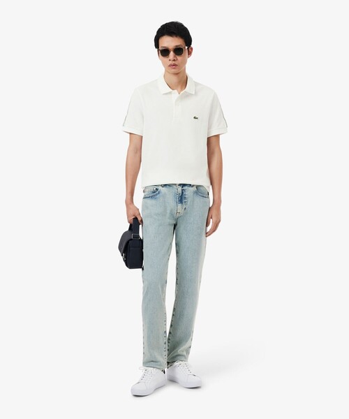 LACOSTE（ラコステ）の「【EC限定】ショルダーテーピング 鹿の子ポロシャツ（ポロシャツ・メンズ・オフホワイト/ブラック・2/3/5/4）」の8枚目の写真