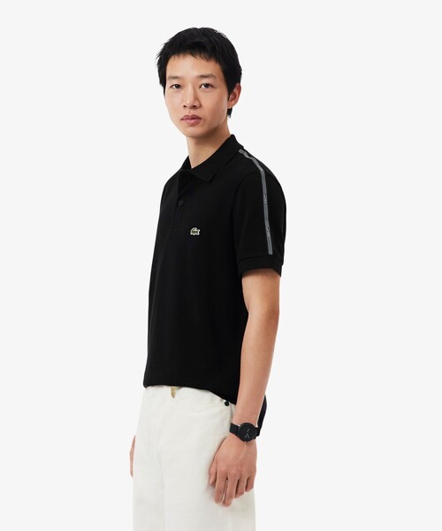 LACOSTE（ラコステ）の「【EC限定】ショルダーテーピング 鹿の子ポロシャツ（ポロシャツ・メンズ・オフホワイト/ブラック・2/3/5/4）」の9枚目の写真