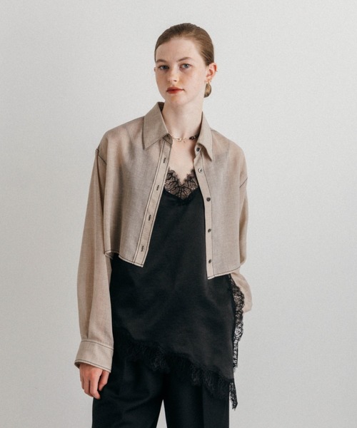 CREDONA(クレドナ)の「SHEER SHIRT/シアーシャツ(シャツ/ブラウス・レディース・グレー/ベージュ・FREE)」の12枚目の写真