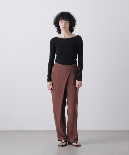 YLEVE(イレーヴ)の「YLEVE / SHEER HIGH-TWIST RIB JERSEY PULLOVER(Tシャツ/カットソー・レディース・ブラック/ホワイト・1)」の3枚目の写真