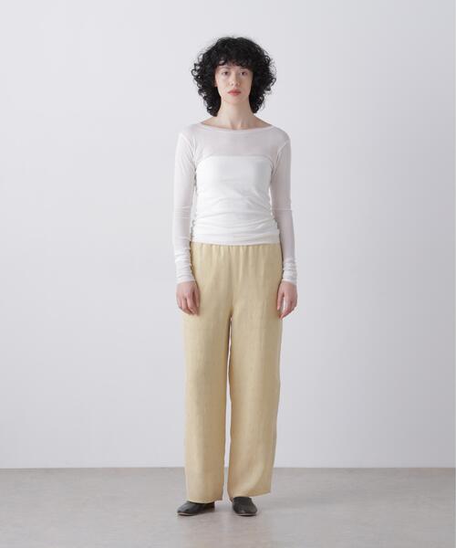 YLEVE(イレーヴ)の「YLEVE / SHEER HIGH-TWIST RIB JERSEY PULLOVER(Tシャツ/カットソー・レディース・ブラック/ホワイト・1)」の6枚目の写真