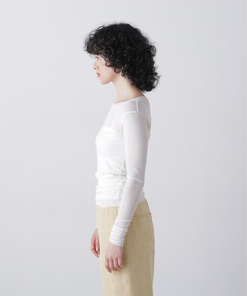 YLEVE(イレーヴ)の「YLEVE / SHEER HIGH-TWIST RIB JERSEY PULLOVER(Tシャツ/カットソー・レディース・ブラック/ホワイト・1)」の7枚目の写真