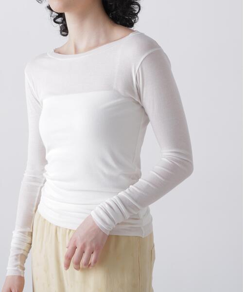 YLEVE(イレーヴ)の「YLEVE / SHEER HIGH-TWIST RIB JERSEY PULLOVER(Tシャツ/カットソー・レディース・ブラック/ホワイト・1)」の9枚目の写真
