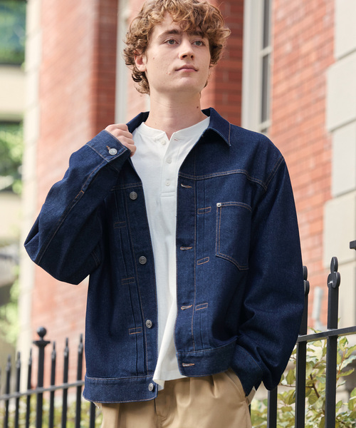 HECT（ヘクト）の「【HECT】Vintage Style Boxy Denim Jacket / ボックスシルエット ヴィンテージライク デニムジャケット＜速乾・ウォッシャブル＞（デニムジャケット・メンズ・ブルー/ブラック系/ダークインディゴブルー/ブラック/インディゴブルー・M/L/S）」の7枚目の写真