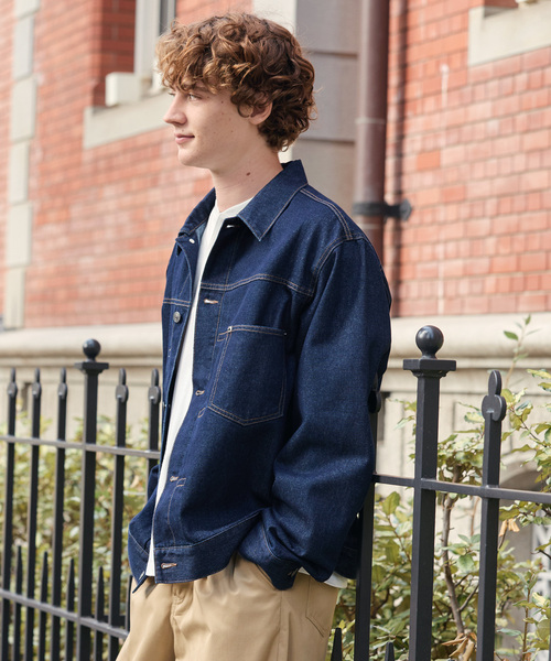 HECT（ヘクト）の「【HECT】Vintage Style Boxy Denim Jacket / ボックスシルエット ヴィンテージライク デニムジャケット＜速乾・ウォッシャブル＞（デニムジャケット・メンズ・ブルー/ブラック系/ダークインディゴブルー/ブラック/インディゴブルー・M/L/S）」の8枚目の写真