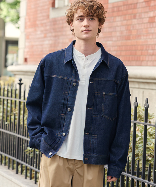 HECT（ヘクト）の「【HECT】Vintage Style Boxy Denim Jacket / ボックスシルエット ヴィンテージライク デニムジャケット＜速乾・ウォッシャブル＞（デニムジャケット・メンズ・ブルー/ブラック系/ダークインディゴブルー/ブラック/インディゴブルー・M/L/S）」の9枚目の写真