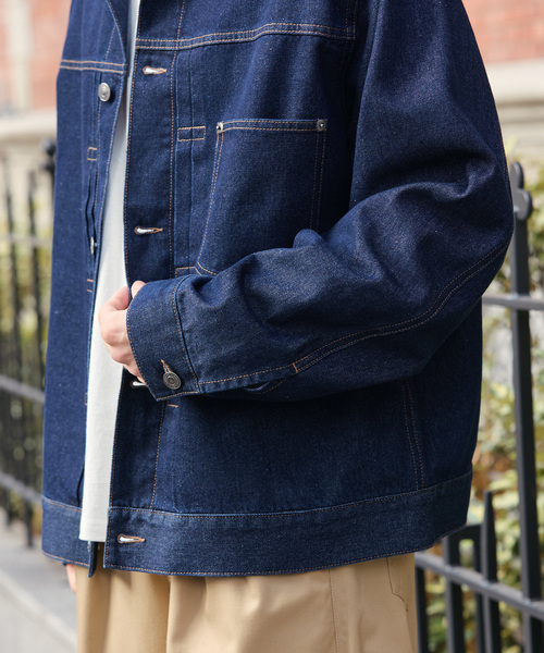 HECT（ヘクト）の「【HECT】Vintage Style Boxy Denim Jacket / ボックスシルエット ヴィンテージライク デニムジャケット＜速乾・ウォッシャブル＞（デニムジャケット・メンズ・ブルー/ブラック系/ダークインディゴブルー/ブラック/インディゴブルー・M/L/S）」の11枚目の写真