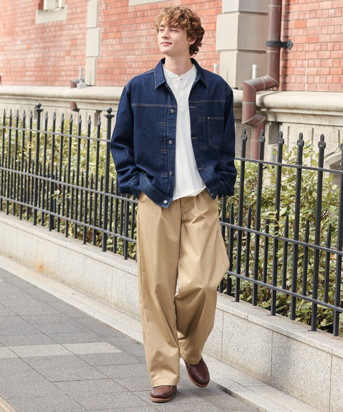 HECT（ヘクト）の「【HECT】Vintage Style Boxy Denim Jacket / ボックスシルエット ヴィンテージライク デニムジャケット＜速乾・ウォッシャブル＞（デニムジャケット・メンズ・ブルー/ブラック系/ダークインディゴブルー/ブラック/インディゴブルー・M/L/S）」の12枚目の写真