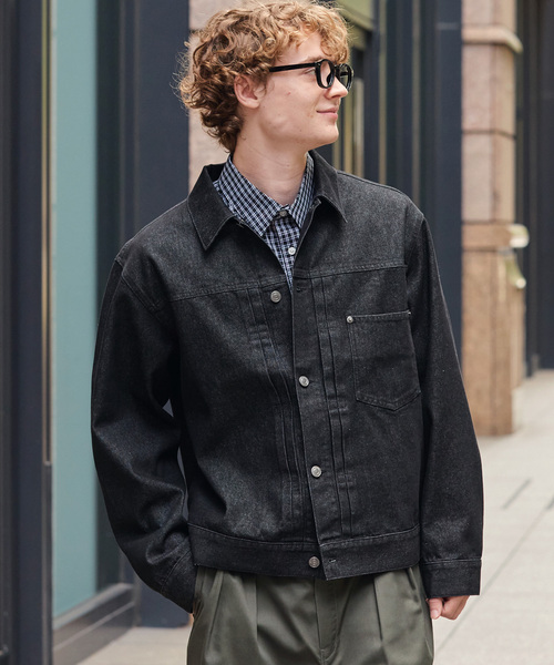HECT（ヘクト）の「【HECT】Vintage Style Boxy Denim Jacket / ボックスシルエット ヴィンテージライク デニムジャケット＜速乾・ウォッシャブル＞（デニムジャケット・メンズ・ブルー/ブラック系/ダークインディゴブルー/ブラック/インディゴブルー・M/L/S）」の15枚目の写真