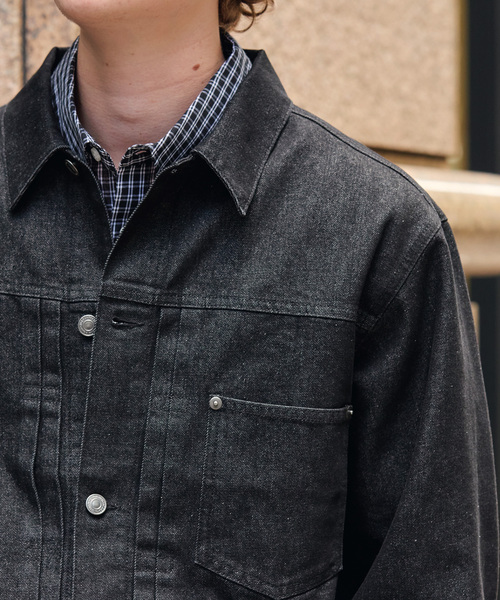 HECT（ヘクト）の「【HECT】Vintage Style Boxy Denim Jacket / ボックスシルエット ヴィンテージライク デニムジャケット＜速乾・ウォッシャブル＞（デニムジャケット・メンズ・ブルー/ブラック系/ダークインディゴブルー/ブラック/インディゴブルー・M/L/S）」の19枚目の写真
