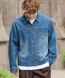 【HECT】Vintage Style Boxy Denim Jacket / ボックスシルエット ヴィンテージライク デニムジャケット＜速乾・ウォッシャブル＞