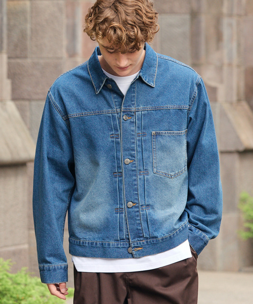 HECT（ヘクト）の「【HECT】Vintage Style Boxy Denim Jacket / ボックスシルエット ヴィンテージライク デニムジャケット＜速乾・ウォッシャブル＞（デニムジャケット・メンズ・ブルー/ブラック系/ダークインディゴブルー/ブラック/インディゴブルー・M/L/S）」の5枚目の写真