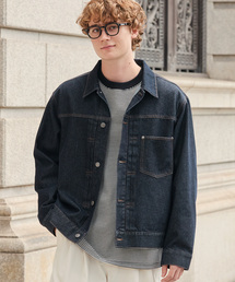 【HECT】Vintage Style Boxy Denim Jacket / ボックスシルエット ヴィンテージライク デニムジャケット<速乾・ウォッシャブル>
