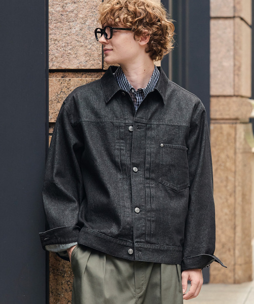 HECT（ヘクト）の「【HECT】Vintage Style Boxy Denim Jacket / ボックスシルエット ヴィンテージライク デニムジャケット＜速乾・ウォッシャブル＞（デニムジャケット・メンズ・ブルー/ブラック系/ダークインディゴブルー/ブラック/インディゴブルー・M/L/S）」の2枚目の写真