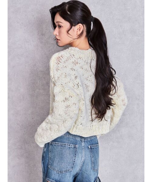 GYDA(ジェイダ)の「ローゲージVネックニットトップス(ニット/セーター・レディース・オフホワイト/ブラック/ブルー・FREE)」の15枚目の写真
