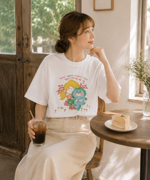 salle de bal(サルデバル)の「【 ADO MIZUMORI / ミズモリアド 】 水森亜土 カラー Tシャツ WNI(Tシャツ/カットソー・レディース・その他5/その他3/その他7/その他2/その他6/その他1/その他4/その他8・FREE)」の2枚目の写真