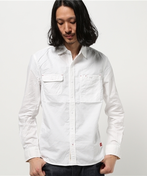 Dickies（ディッキーズ）の「シャンブレー長袖ワークシャツ（シャツ/ブラウス・メンズ・ブルー/ブラック/サックスブルー/ホワイト・MEDIUM/LARGE/X-LARGE）」の2枚目の写真