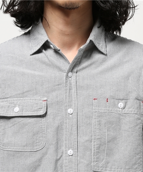 Dickies（ディッキーズ）の「シャンブレー長袖ワークシャツ（シャツ/ブラウス・メンズ・ブルー/ブラック/サックスブルー/ホワイト・MEDIUM/LARGE/X-LARGE）」の11枚目の写真