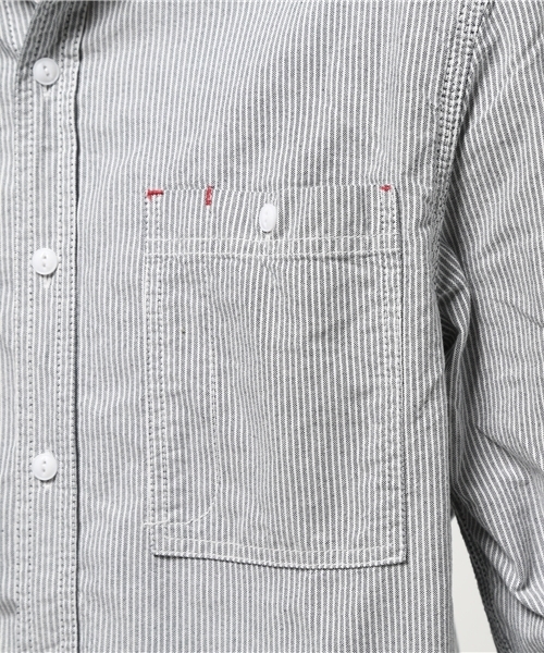 Dickies（ディッキーズ）の「シャンブレー長袖ワークシャツ（シャツ/ブラウス・メンズ・ブルー/ブラック/サックスブルー/ホワイト・MEDIUM/LARGE/X-LARGE）」の13枚目の写真