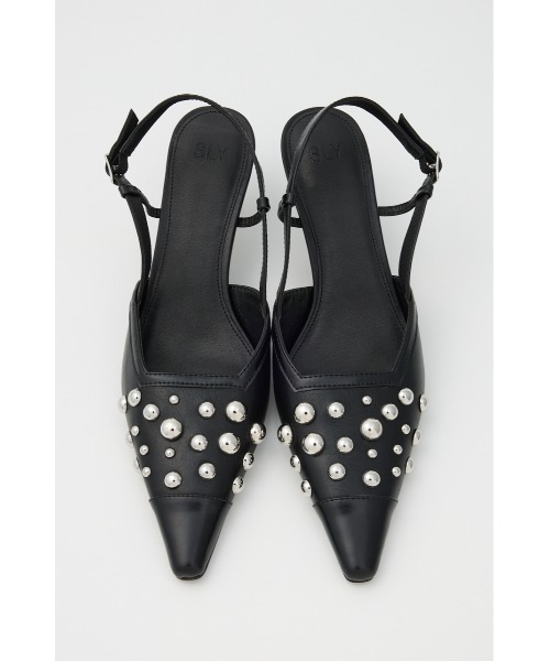 SLY(スライ)の「【人気アイテムが再入荷】RANDOM STUDS MULE ランダムスタッズミュール(サンダル・レディース・ブラック・SMALL/LARGE/MEDIUM)」の4枚目の写真