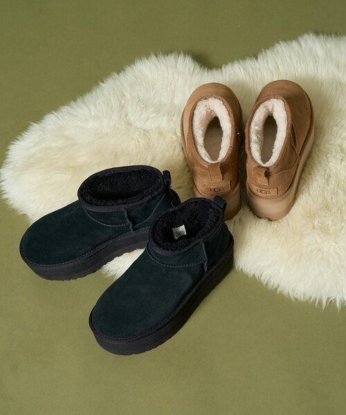 FREAK'S STORE（フリークスストア）の「限定展開 UGG/アグ W CLASSIC ULTRA MINI PLATFORM/ウィメンズ クラシック ウルトラ ミニ プラットフォーム[6~8サイズ展開]（ブーツ・レディース・キャメル/ブラック・7/6/8）」の10枚目の写真
