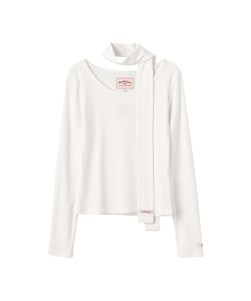 AMESWORLDWIDE(アメスワールドワイド)の「CLASSIC SCARF LS TEE WHITE(Tシャツ/カットソー・レディース・その他・SMALL/MEDIUM)」の2枚目の写真