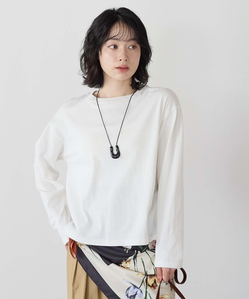 HEART MARKET(ハートマーケット)の「ワイドな無地ロンT(Tシャツ/カットソー・レディース・ブルー/ナチュラル/ブラック/ホワイト/チャコール・LARGE/MEDIUM/LL)」の1枚目の写真