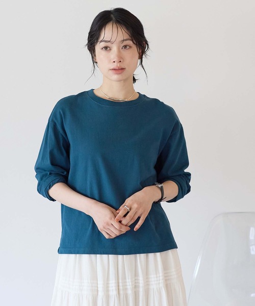 HEART MARKET(ハートマーケット)の「ワイドな無地ロンT(Tシャツ/カットソー・レディース・ブルー/ナチュラル/ブラック/ホワイト/チャコール・LARGE/MEDIUM/LL)」の5枚目の写真