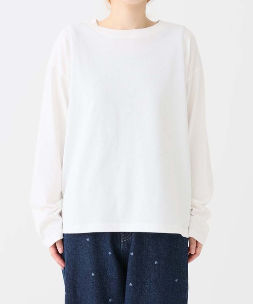 HEART MARKET(ハートマーケット)の「ワイドな無地ロンT(Tシャツ/カットソー・レディース・ブルー/ナチュラル/ブラック/ホワイト/チャコール・LARGE/MEDIUM/LL)」の9枚目の写真