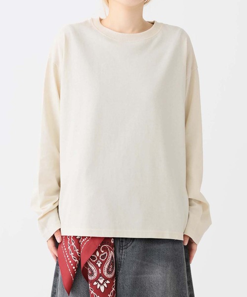 HEART MARKET(ハートマーケット)の「ワイドな無地ロンT(Tシャツ/カットソー・レディース・ブルー/ナチュラル/ブラック/ホワイト/チャコール・LARGE/MEDIUM/LL)」の10枚目の写真