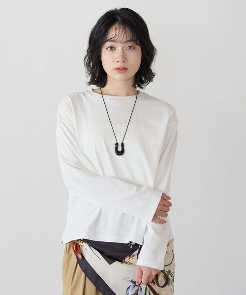 HEART MARKET(ハートマーケット)の「ワイドな無地ロンT(Tシャツ/カットソー・レディース・ブルー/ナチュラル/ブラック/ホワイト/チャコール・LARGE/MEDIUM/LL)」の14枚目の写真