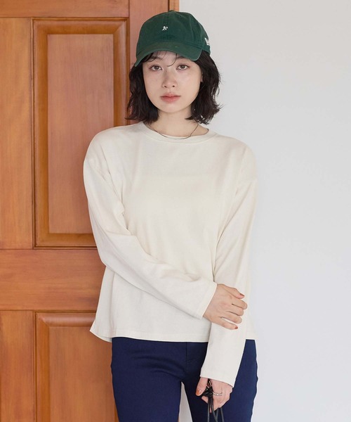 HEART MARKET(ハートマーケット)の「ワイドな無地ロンT(Tシャツ/カットソー・レディース・ブルー/ナチュラル/ブラック/ホワイト/チャコール・LARGE/MEDIUM/LL)」の20枚目の写真