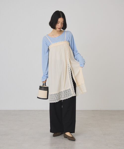 AMERICAN HOLIC（アメリカンホリック）の「【2WAY】レイヤードレースビスチェ（ベスト・レディース・ブラック/アイボリー・FREE）」の6枚目の写真