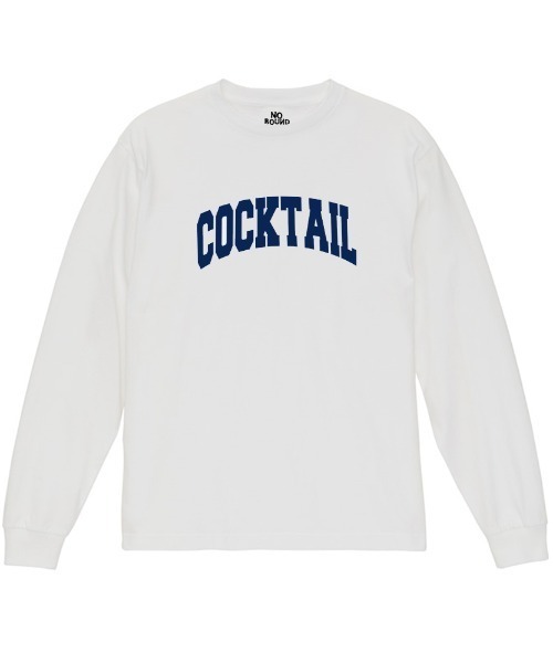 NOBOUND(ノーバウンド)の「NOBOUND(ノーバウンド) 長袖Tシャツ COCKTAIL カクテル ロゴ プリント レギュラーシルエット ロンT トップス カットソー レディース(Tシャツ/カットソー・レディース・ホワイト/ネイビー/ブラック・S)」の2枚目の写真