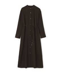 ドットプリント ロングシャツワンピース
