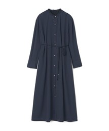 ドットプリント ロングシャツワンピース