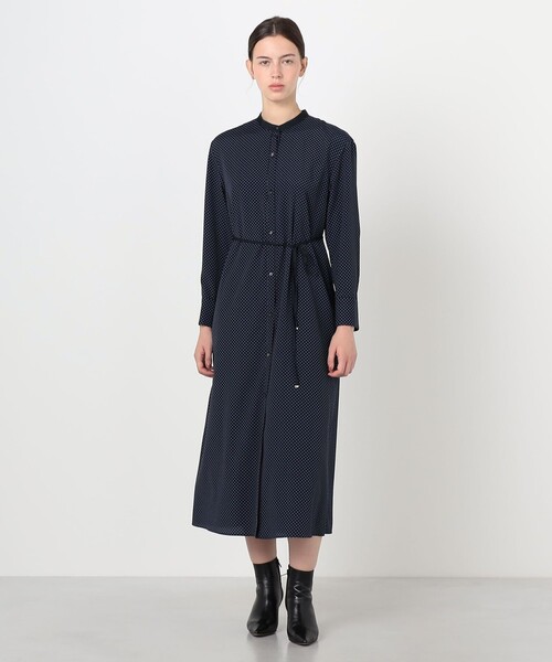 BALLSEY(ボールジィ)の「ドットプリント ロングシャツワンピース(シャツワンピース・レディース・ブラウン系その他/ブルー系その他・36)」の3枚目の写真