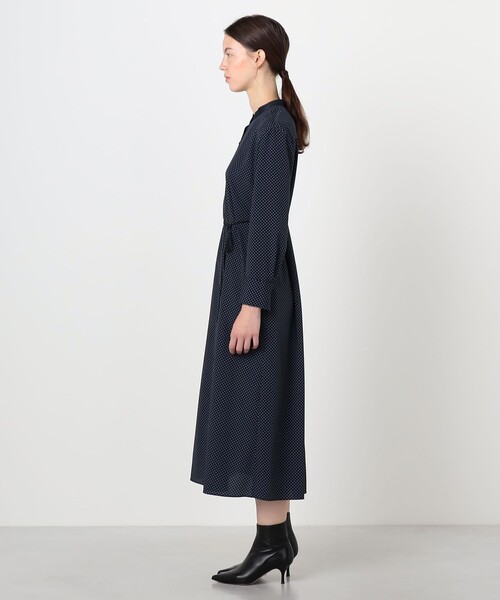 BALLSEY(ボールジィ)の「ドットプリント ロングシャツワンピース(シャツワンピース・レディース・ブラウン系その他/ブルー系その他・36)」の4枚目の写真