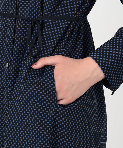 BALLSEY(ボールジィ)の「ドットプリント ロングシャツワンピース(シャツワンピース・レディース・ブラウン系その他/ブルー系その他・36)」の9枚目の写真